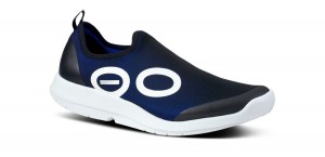 Oofos OOmg Sport Low Shoe Schoenen Heren Wit Donkerblauw | 637519WDP