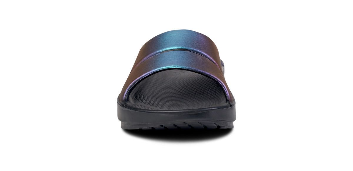 Oofos OOahh Luxe Slide Sandal Sandalen Dames Midnight Spectre | 073695CXP