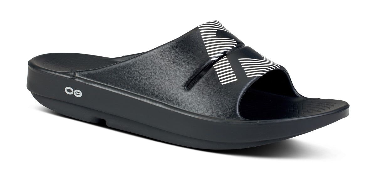 Oofos OOahh Sport Slide Sandal Sandalen Heren Wit Zwart | 618490QTE