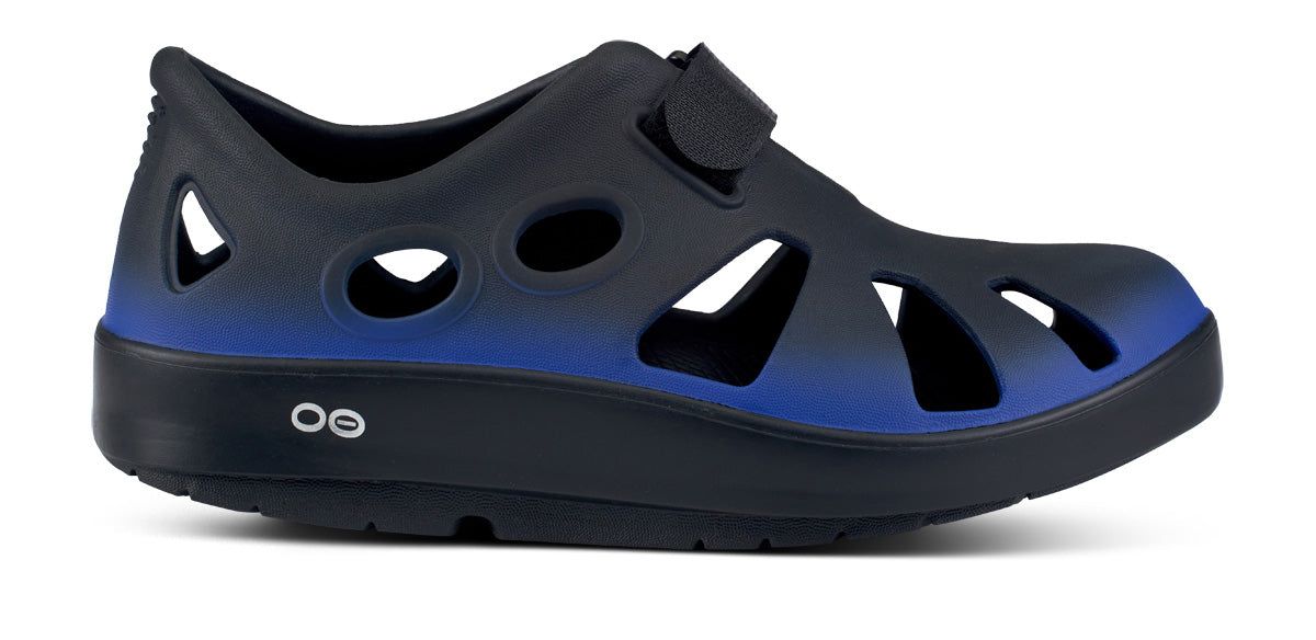 Oofos OOcandoo Sandal Schoenen Dames Zwart Koningsblauw | 073149FIH