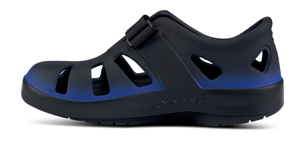 Oofos OOcandoo Sandal Schoenen Dames Zwart Koningsblauw | 073149FIH