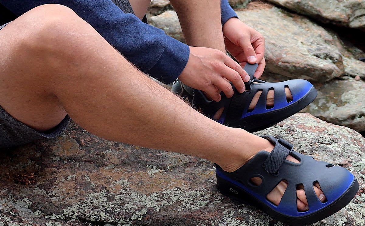 Oofos OOcandoo Sandal Schoenen Heren Zwart Koningsblauw | 905764YKJ