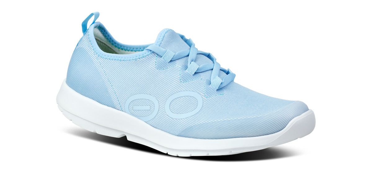 Oofos OOmg Sport LS Low Shoe Schoenen Dames Wit Rood Blauw | 371580UWO