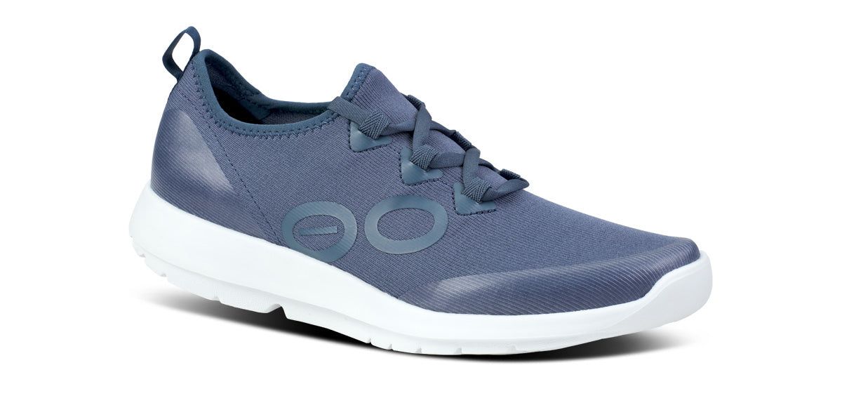 Oofos OOmg Sport LS Low Shoe Schoenen Dames Wit Blauw | 973804OGT