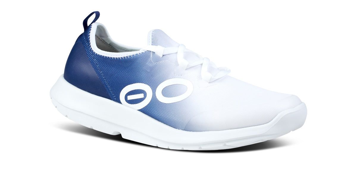 Oofos OOmg Sport LS Low Shoe Schoenen Heren Wit Donkerblauw | 763082NIZ